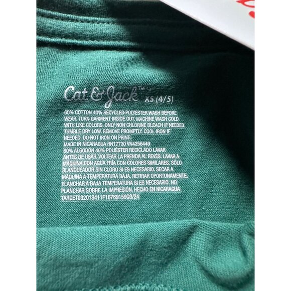 Cat & Jack Little Girls long sleeve graphic tee’s set of 2 size XS (4/5) NWT - Picture 4 of 5